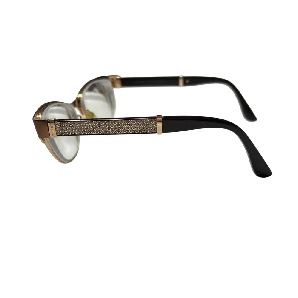 Jimmy Choo Cat Eye Eyeglasses Frames Gold‎ Brown Italy Luxury Designer